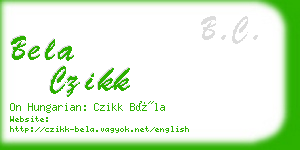bela czikk business card